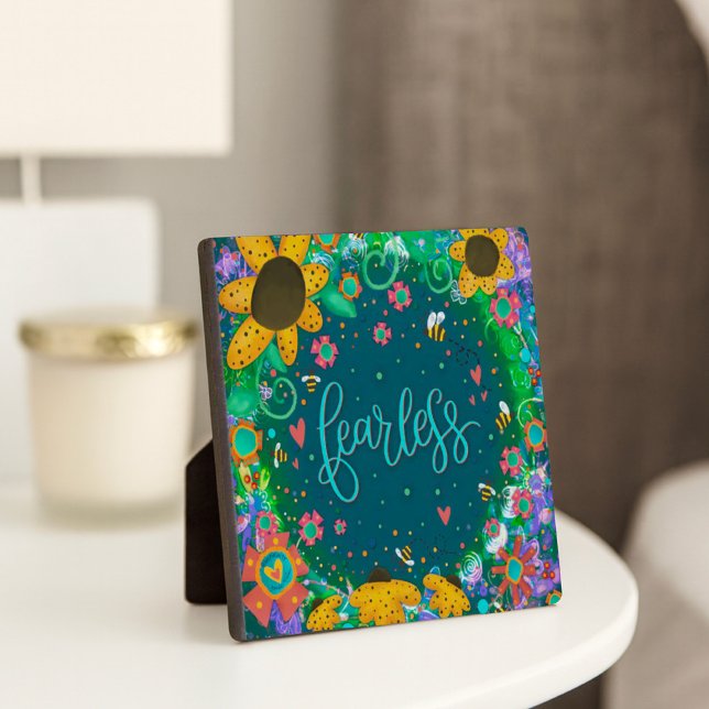 Pretty Daisies Cheerful Motivational Fearless Plaque (Creator Uploaded)