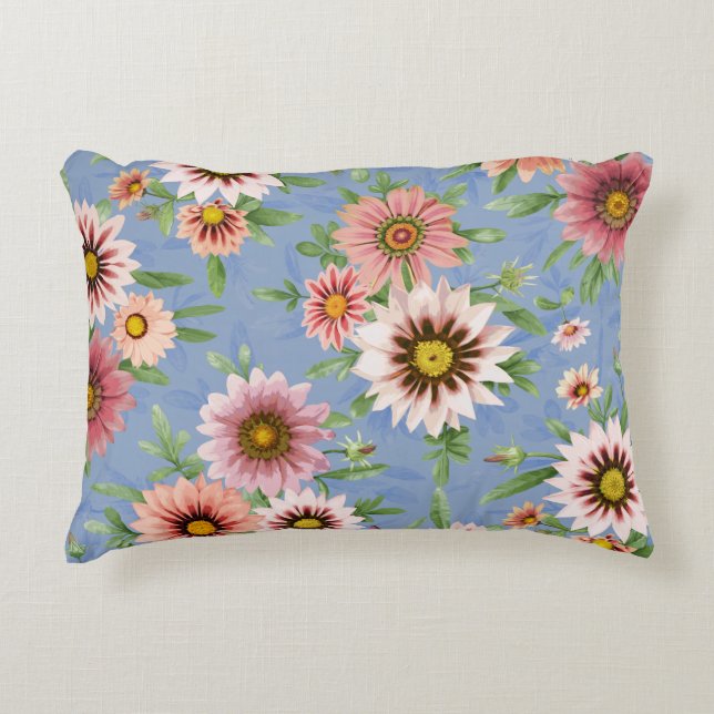 Pretty Daisies Floral Botanical Design Decorative Cushion (Front)