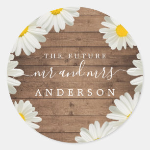 Pretty Daisies Future Mr Mrs Return Address Classic Round Sticker