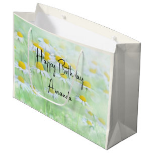 Pretty Daisies in a Field Birthday Large Gift Bag