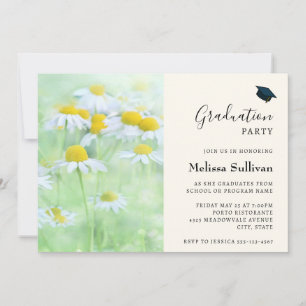  Pretty Daisies in a Field Photograph Graduation Invitation