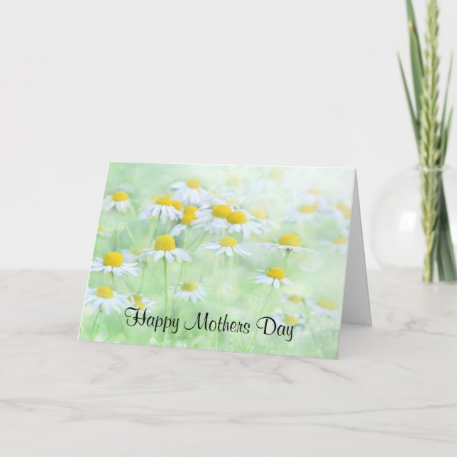 Pretty Daisies in a Field Photograph Mother's Day Card (Front)
