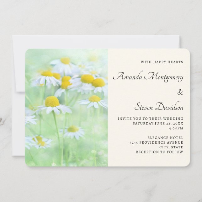 Pretty Daisies in a Field Wedding Invitation (Front)