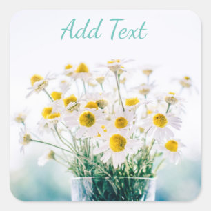 Pretty Daisies in Vase Personalised Stickers