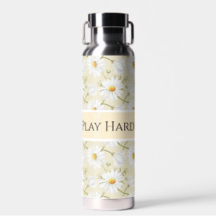 Pretty Daisies Motivational Personalise Text Water Bottle