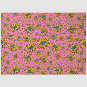 Pretty Daisies Yellow Blue Pink Tissue Paper