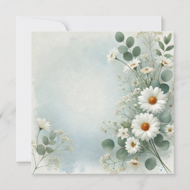 Pretty Daisy Border Print Design Invitation (Front)