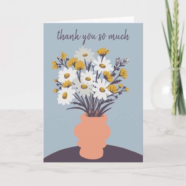 Pretty Daisy Bouquet CUSTOM Thank You Card (Front)