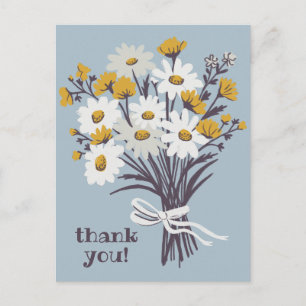 Pretty Daisy Bouquet CUSTOM Thank You Postcard