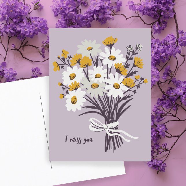 Pretty Daisy Bouquet I MISS YOU Sweet CUSTOM Postcard (Pretty Daisy Bouquet I MISS YOU Sweet CUSTOM Postcard
)
