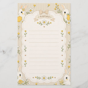 Pretty Daisy Bunny Lined Stationery Paper