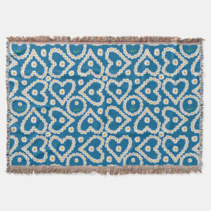 Pretty Daisy Chains on Blue, Throw Blanket