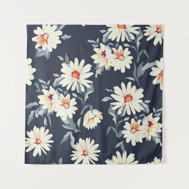 Pretty Daisy Floral: Seamless Print Tapestry (Front)