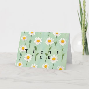 Pretty daisy flower watercolor art daisies  thank you card