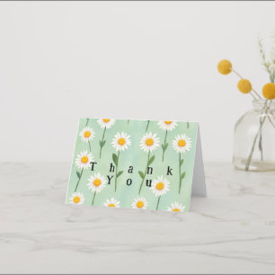 Pretty daisy flower watercolor art daisies  thank you card