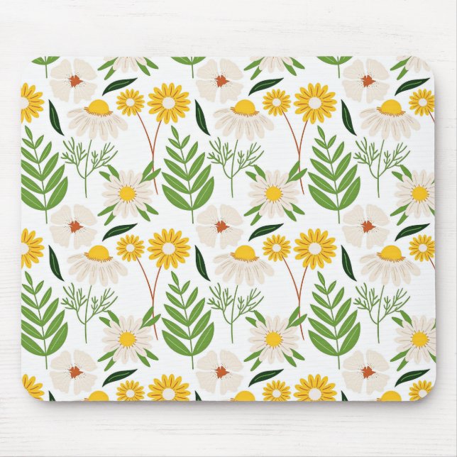 Pretty Daisy Pattern Mouse Mat (Front)