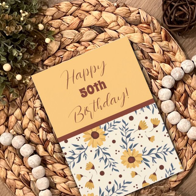 Pretty Daisy Personalised Age FunBirthday Card (Creator Uploaded)