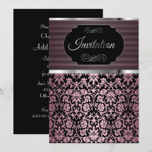 Pretty Damask Party Celebration   Invitation