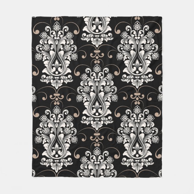 Pretty Damask seamless pattern   Fleece Blanket (Front)