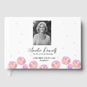 Pretty Dandelion in Memory Photo Guest Book