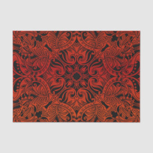 Pretty Dark Red and Black Paisley Tissue Paper