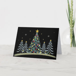 Pretty Decorated Trees Christmas Card