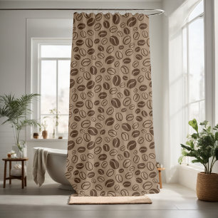 Pretty decorative coffee bean shower curtain
