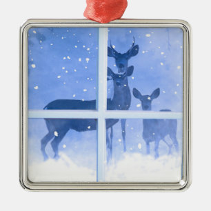 Pretty Deer Family Christmas Ornament