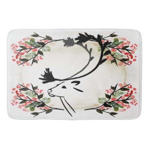 Pretty deer flower fancy Victorian  Bathroom mat