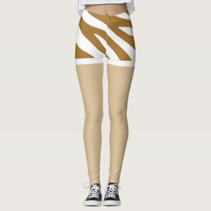 Pretty design fake shorts Brown and white Leggings