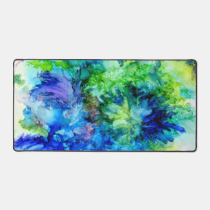 Pretty desk blotter. Bright alcohol inks art. Desk Mat