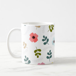Pretty different colour flowers and green foliage coffee mug