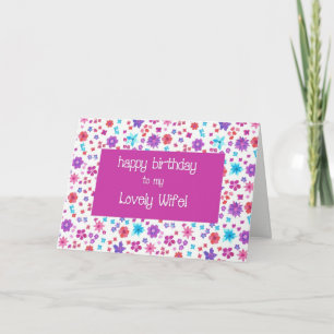Pretty Ditsy Floral For a Lovely Wife Birthday Card