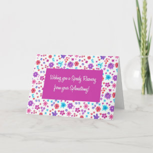 Pretty Ditsy Floral Get Well from Splenectomy Card