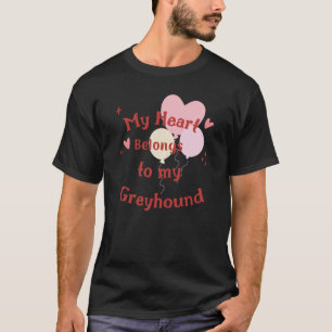 Pretty & dog Greyhound Love Valentines Day T-Shirt