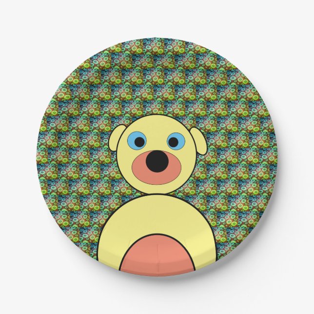 Pretty dog paper plate (Front)