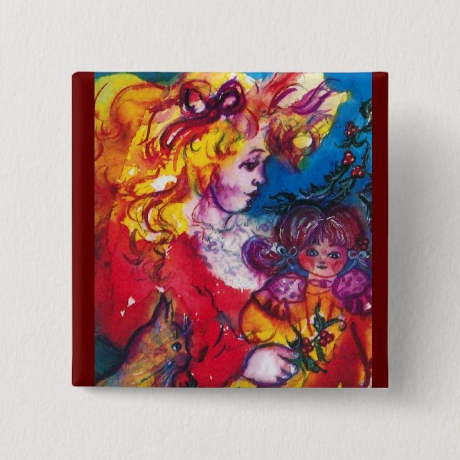 PRETTY DOLL 15 CM SQUARE BADGE (Front)