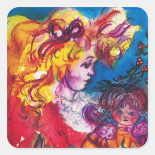 PRETTY DOLL SQUARE STICKER