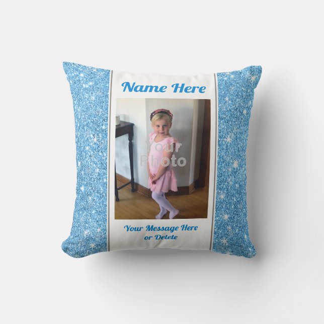 Pretty, Double Sided Photo Pillow, Personalised Cushion (Front)