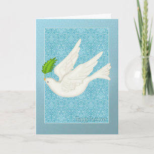 Pretty Dove For Passover With Olive Leaf Card
