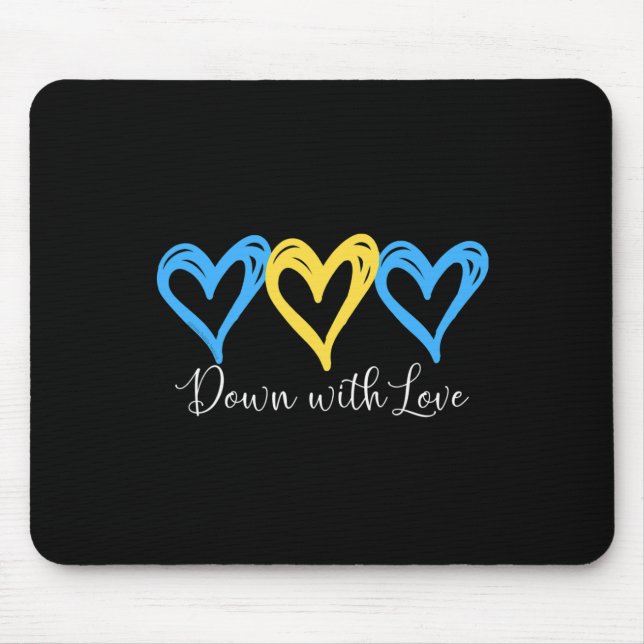 Pretty Down With Love World Down Syndrome Awarenes Mouse Mat (Front)