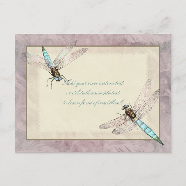 Pretty Dragonflies Message Card (Front)