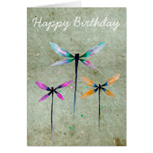 Pretty dragonflies watercolor rustic