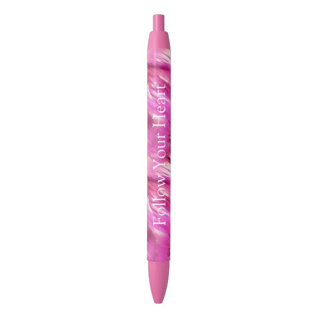 Pretty Dream Pink Black Ink Pen (Front Vertical)