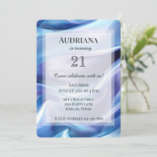Pretty Dreamy Blue Purple Birthday Invitation