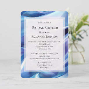 Pretty Dreamy Blue Purple Bridal Shower  Invitation