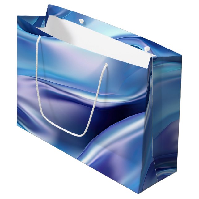 Pretty Dreamy Blue Purple Bridal Shower Large Gift Bag (Front Angled)