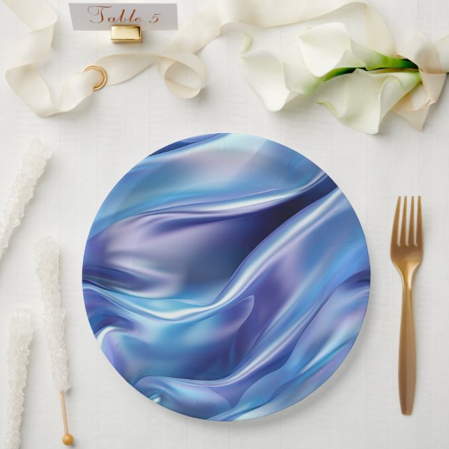 Pretty Dreamy Blue Purple Bridal Shower Paper Plate (Wedding)