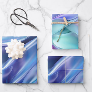 Pretty Dreamy Blue Purple Bridal Shower Wrapping Paper Sheet