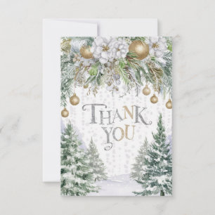 Pretty Dreamy Magical Happy Holidays Thank You Card
